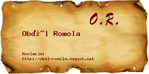 Obál Romola névjegykártya